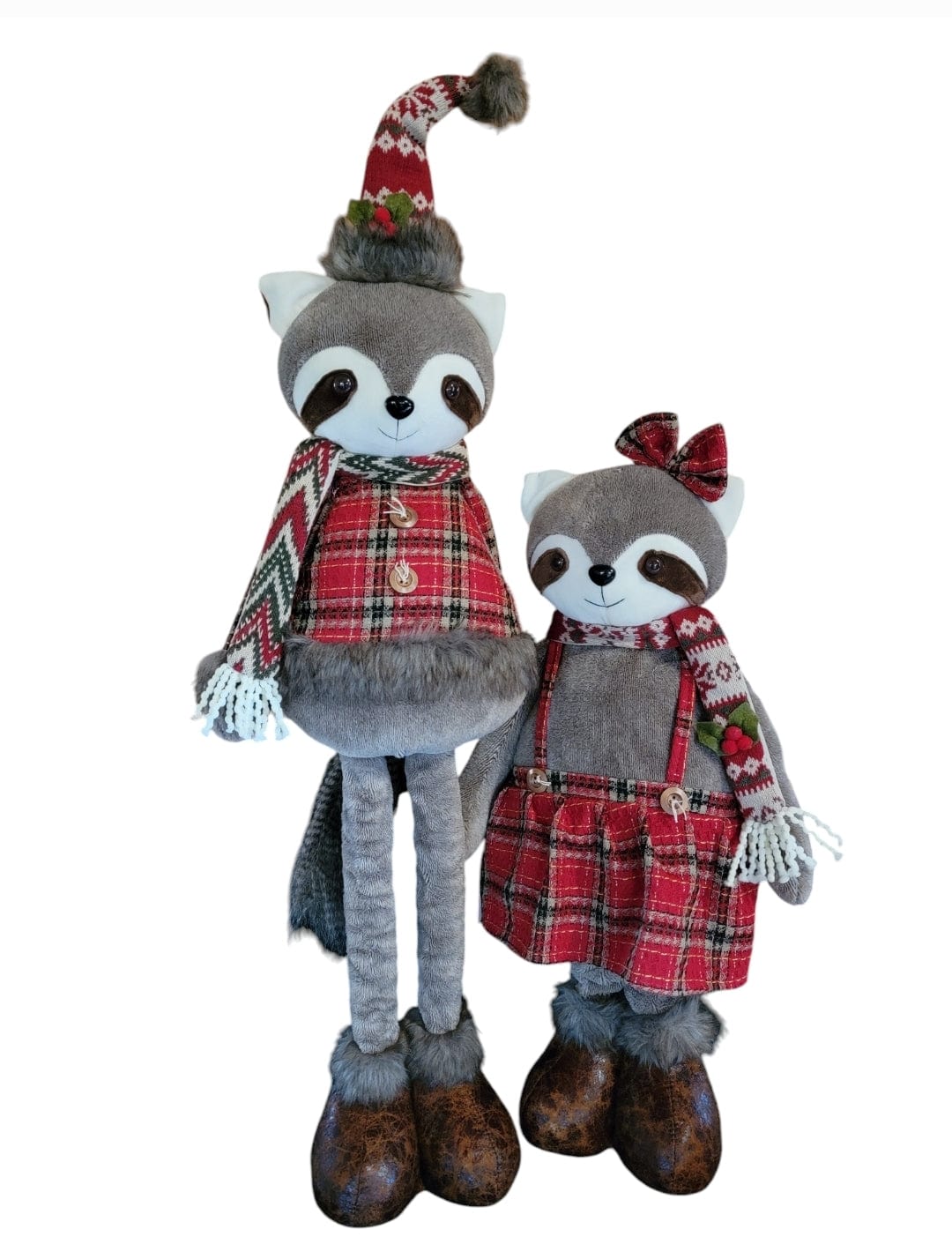 Adjustable Standing Winter Raccoons