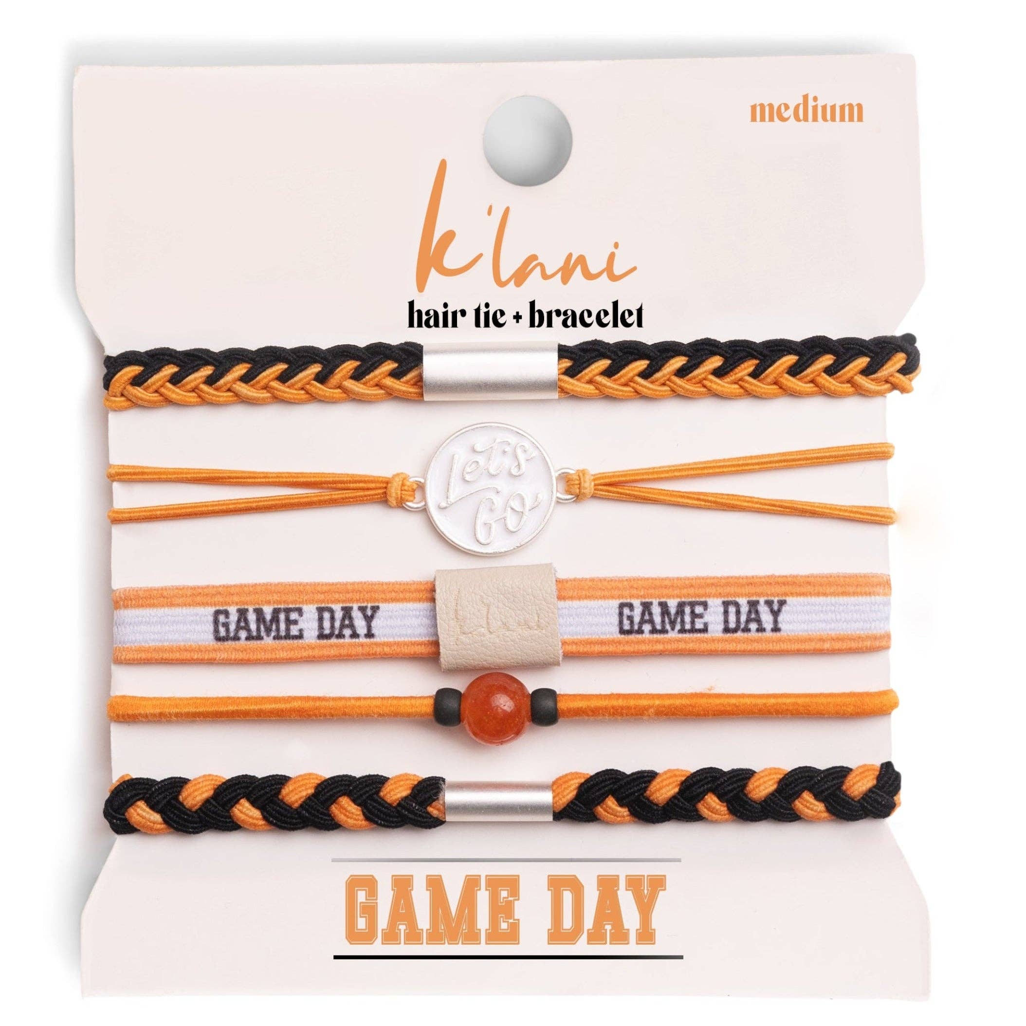 White Bear Lake Game Day Orange & Black K’alani Hair Tie Bracelet