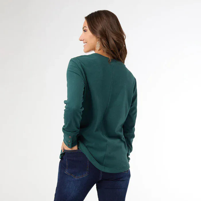 CoCo Carmen Top Alexis Super Soft Top with Snap Cuff