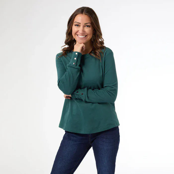 CoCo Carmen Top Alexis Super Soft Top with Snap Cuff