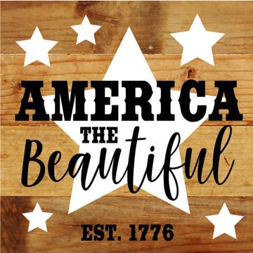 MJJ #8 (Melissa) Box Sign America The Beautiful Est 1776 Reclaimed Wood Sign