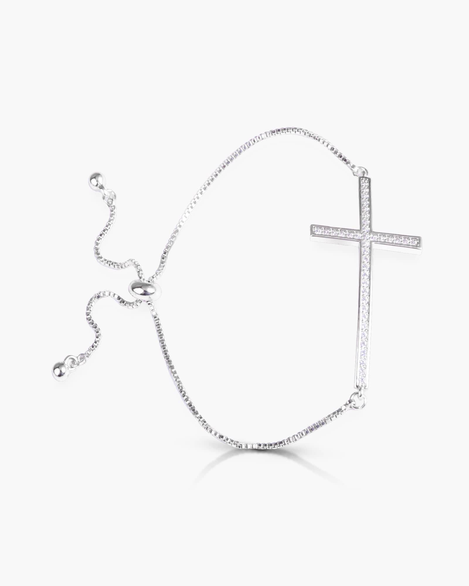 Amanda Blu Jewelry Arched Cross Pull-Cord Bracelet