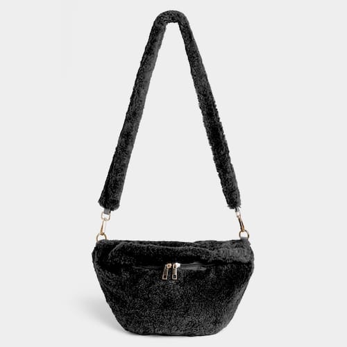 CoCo Carmen Arleigh Faux Sherpa Crossbody - Black