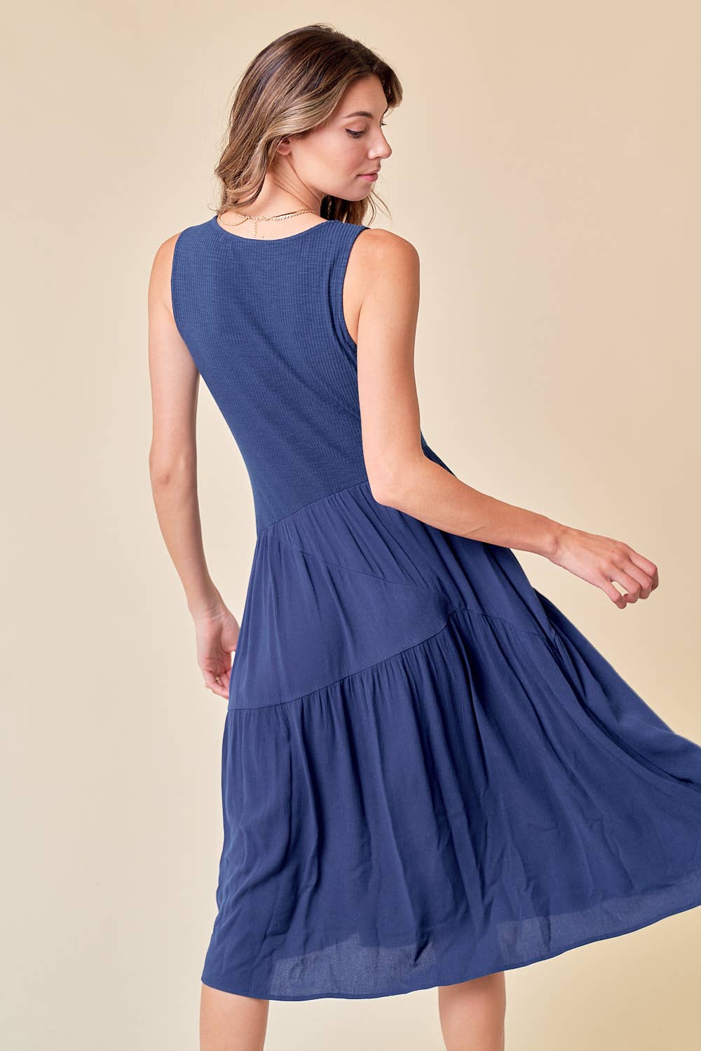Asymmetrical Tiered Midi Dress