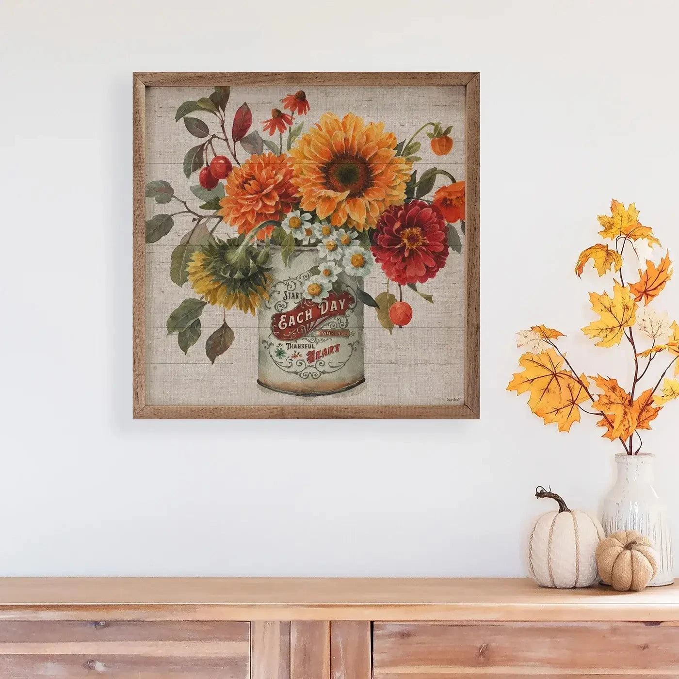 Autumn In Bloom Sunflower Bucket Print