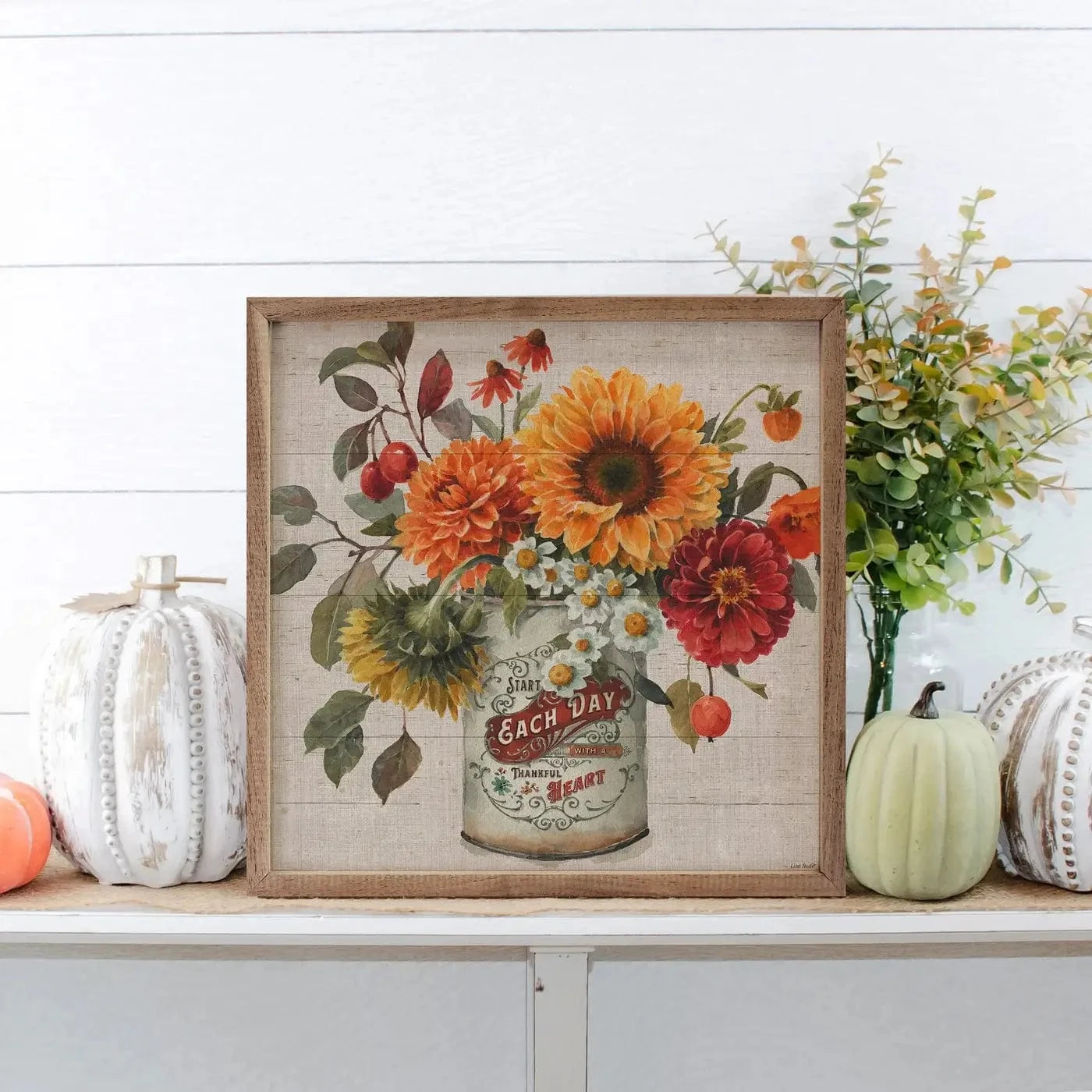 Autumn In Bloom Sunflower Bucket Print