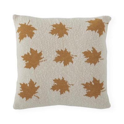 Autumn Leaves Cream Knit Pillow