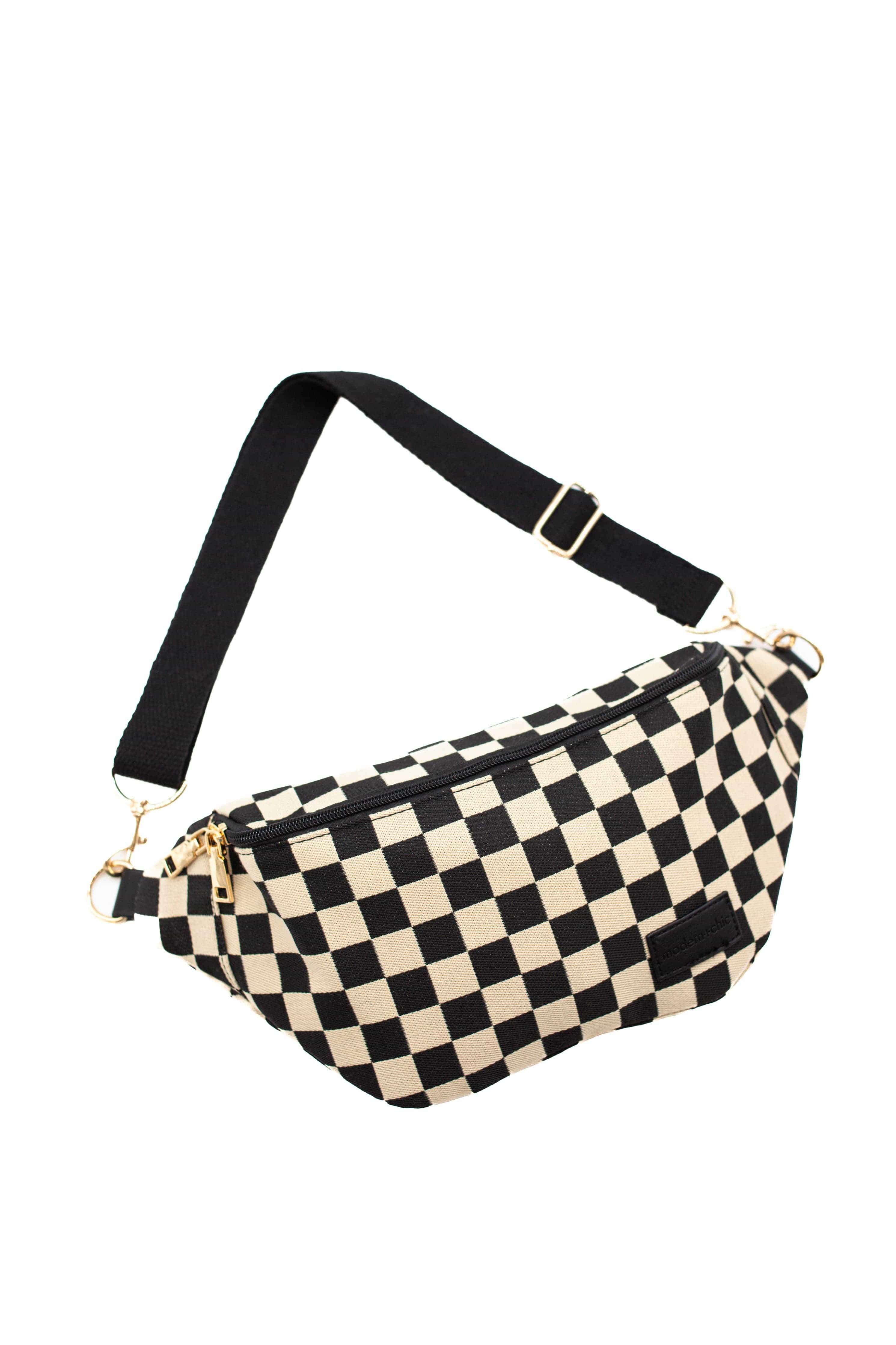 Avril Patterned Oversized Belt Bag: Diamonds