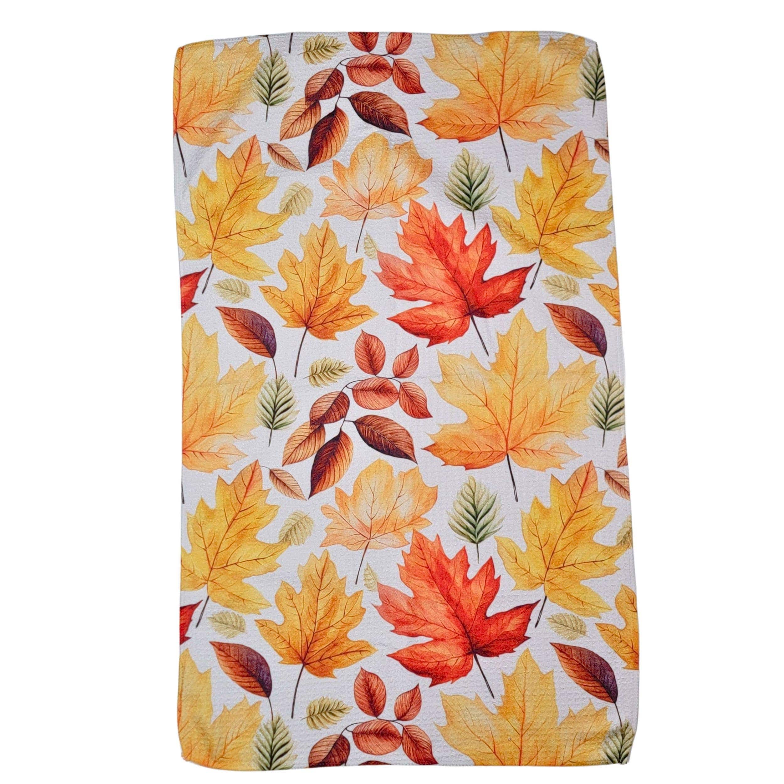 Fall Leaves Autumn Pattern Waffle Towels Fall Decor