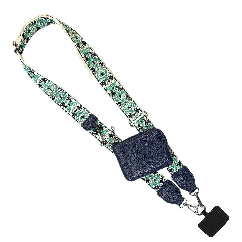 Brocade Pattern Clip & Go Strap w/RFID Pouch