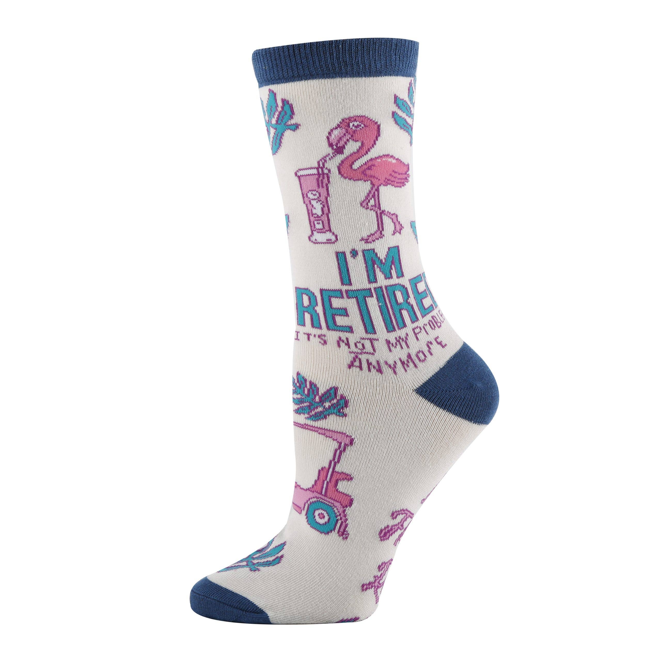 Retired | Women's Funny Flamingo Cotton Crew Socks