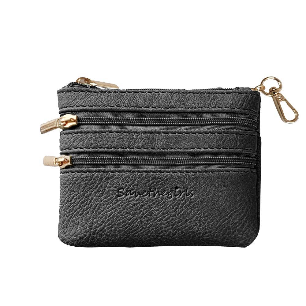 Vegan Leather Zippered Pouch