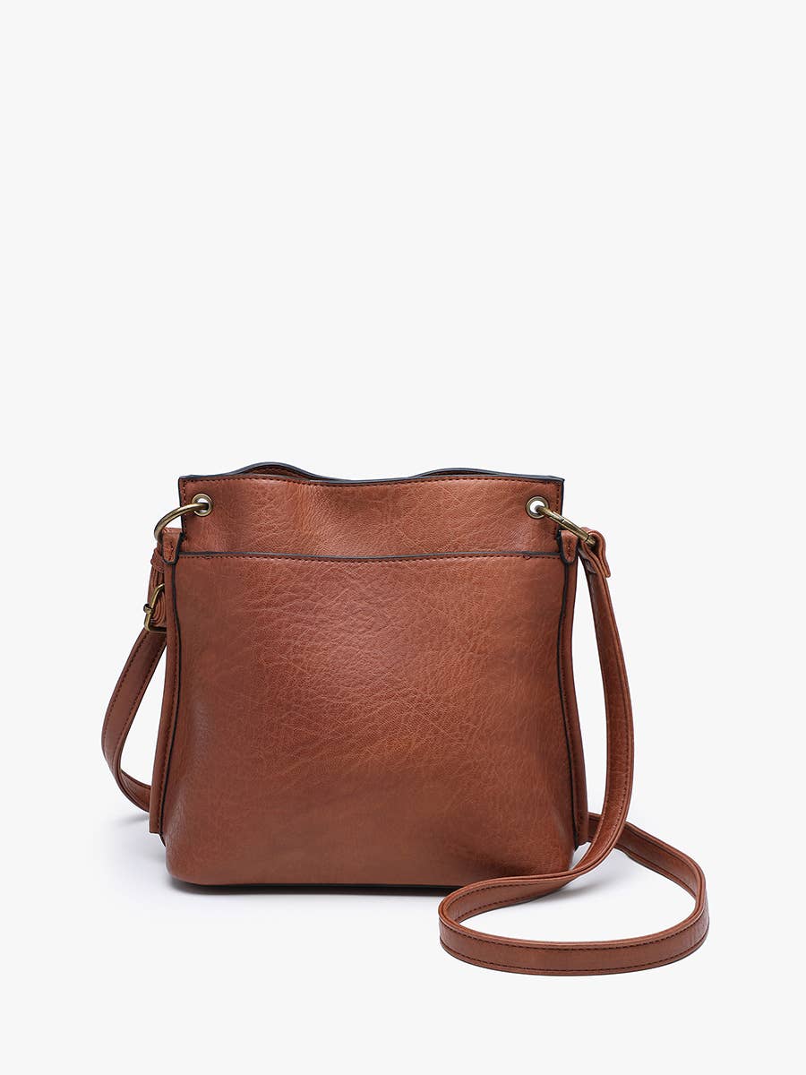 Sutton Distressed 3 Compartment Crossbody Satchel
