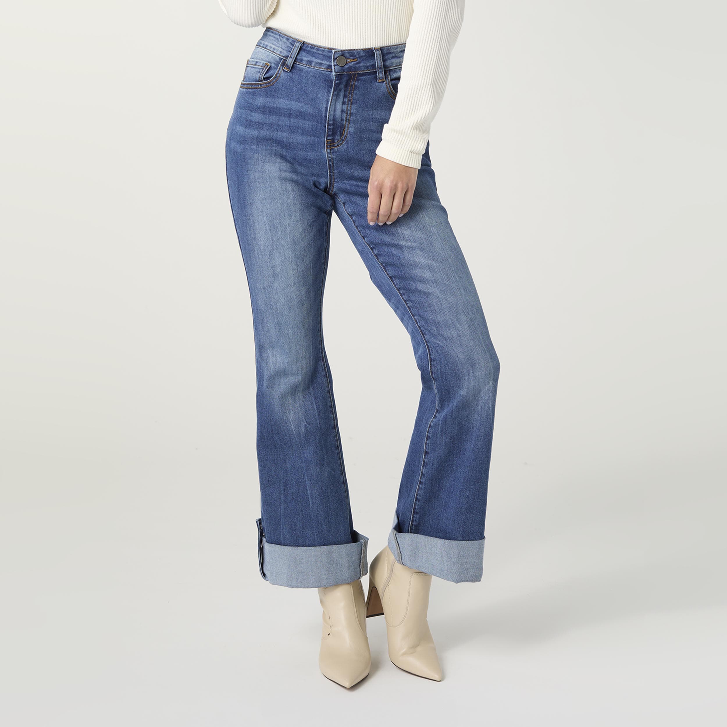 Bambu Soft Flare Ankle with Snap Roll Cuff