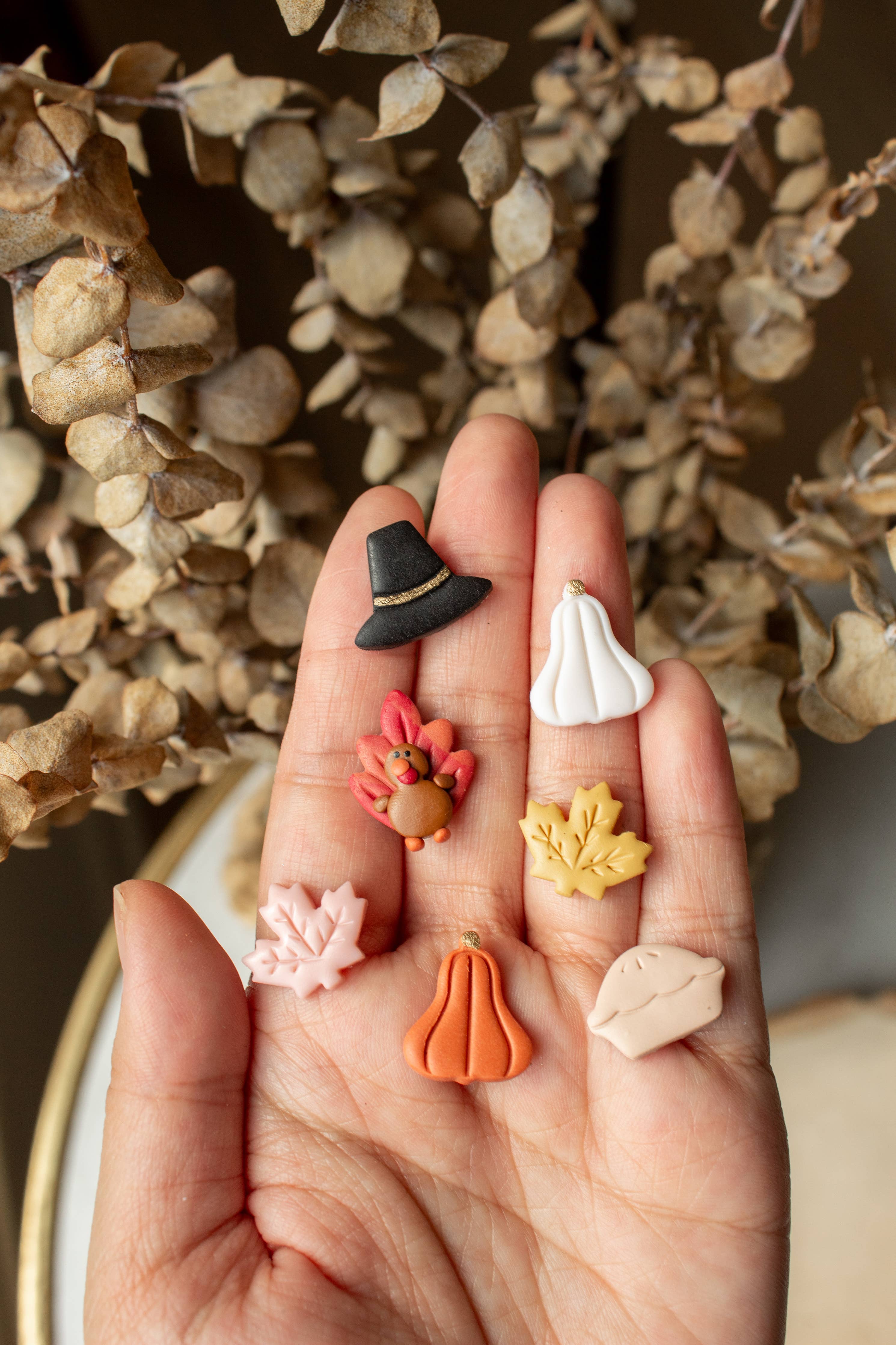 Thanksgiving Turkey Clay Earrings