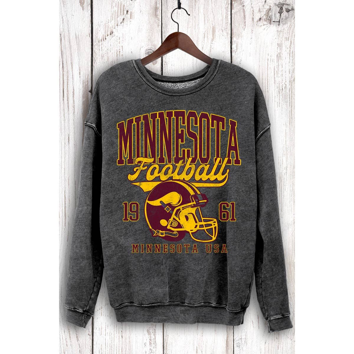 MINNESOTA FOOTBALL MINERAL SWEATSHIRTS: Mineral Mustard / S-M-L-XL(1-2-2-1)