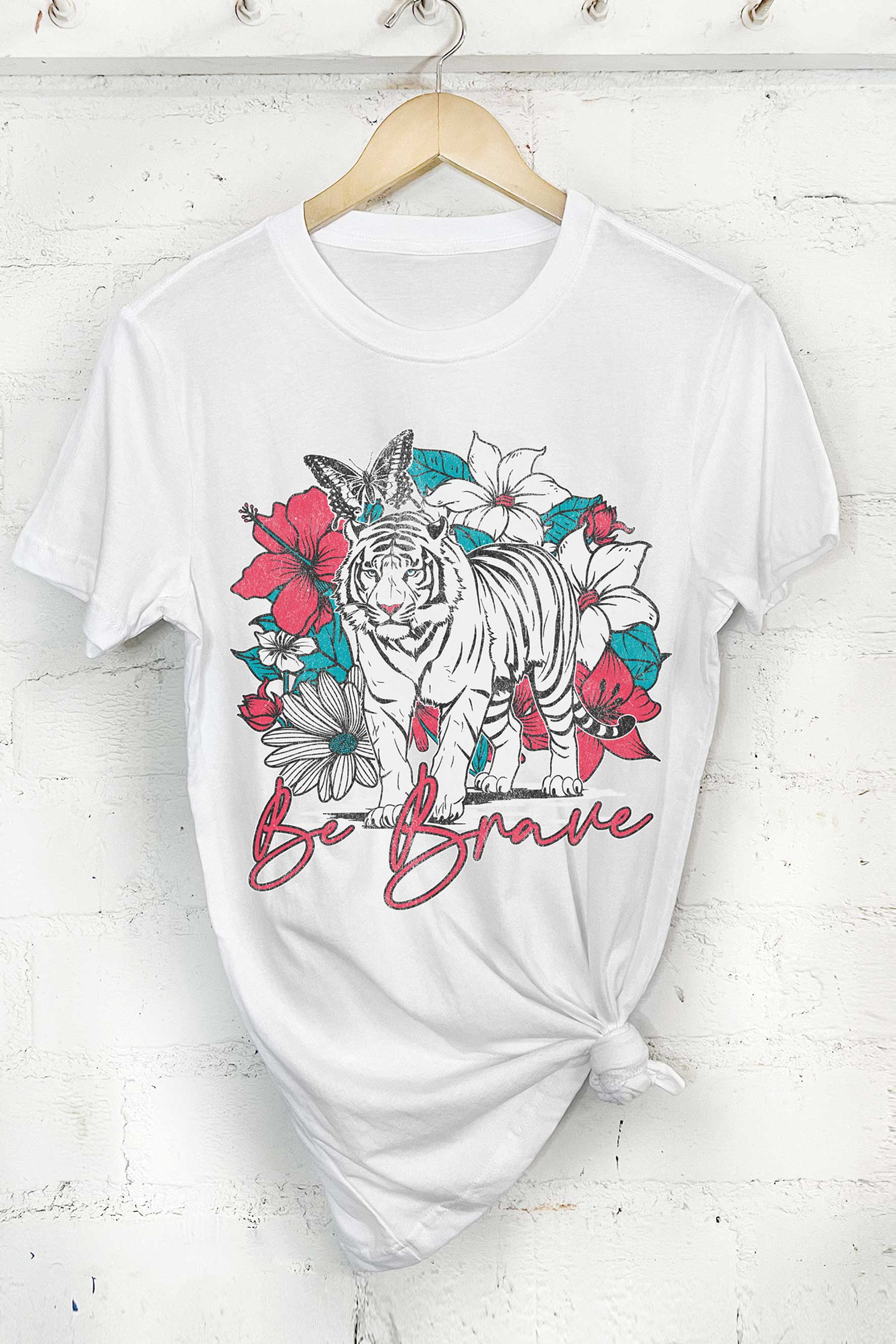 Rustee Clothing T-Shirt Be Brave Floral Tiger Tee