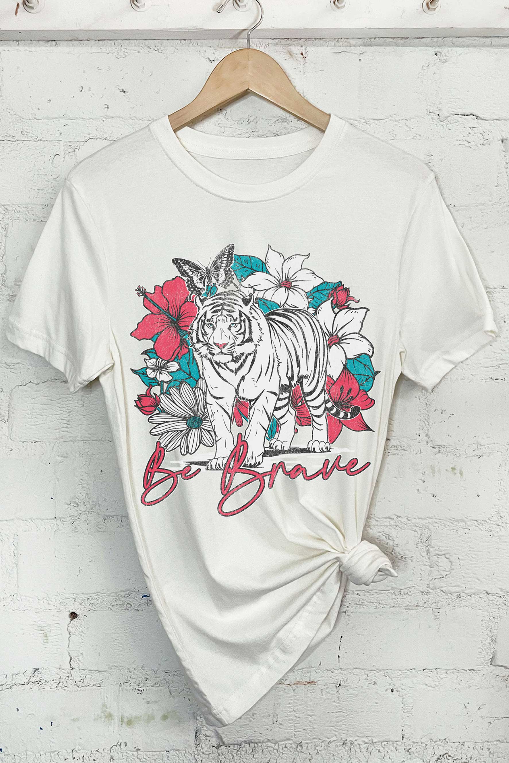 Rustee Clothing T-Shirt Be Brave Floral Tiger Tee
