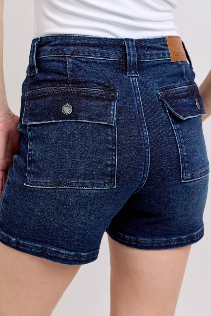 Becky Back Flap High Waisted Judy Blue Shorts