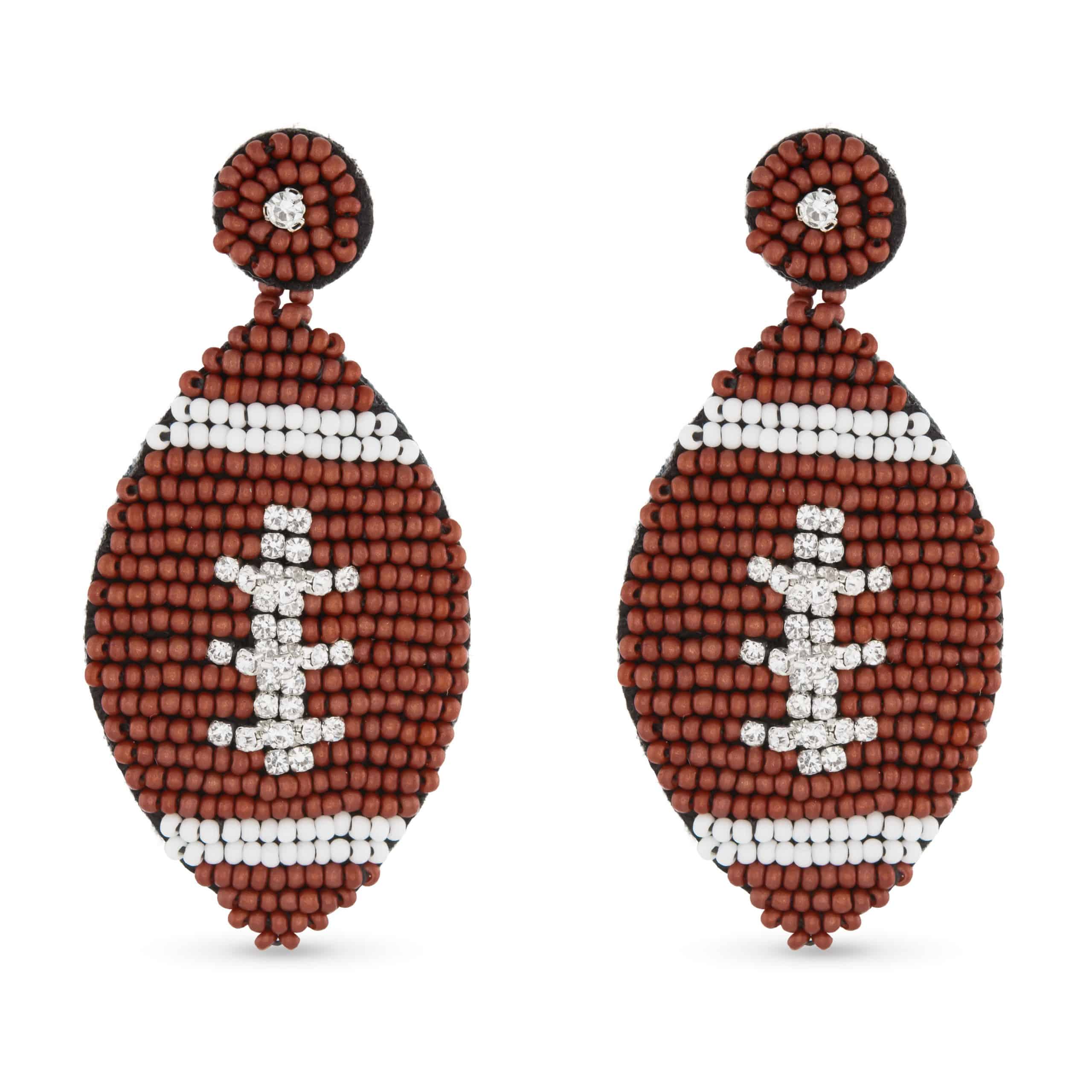 Amanda Blu Jewelry Beaded Football Earrings