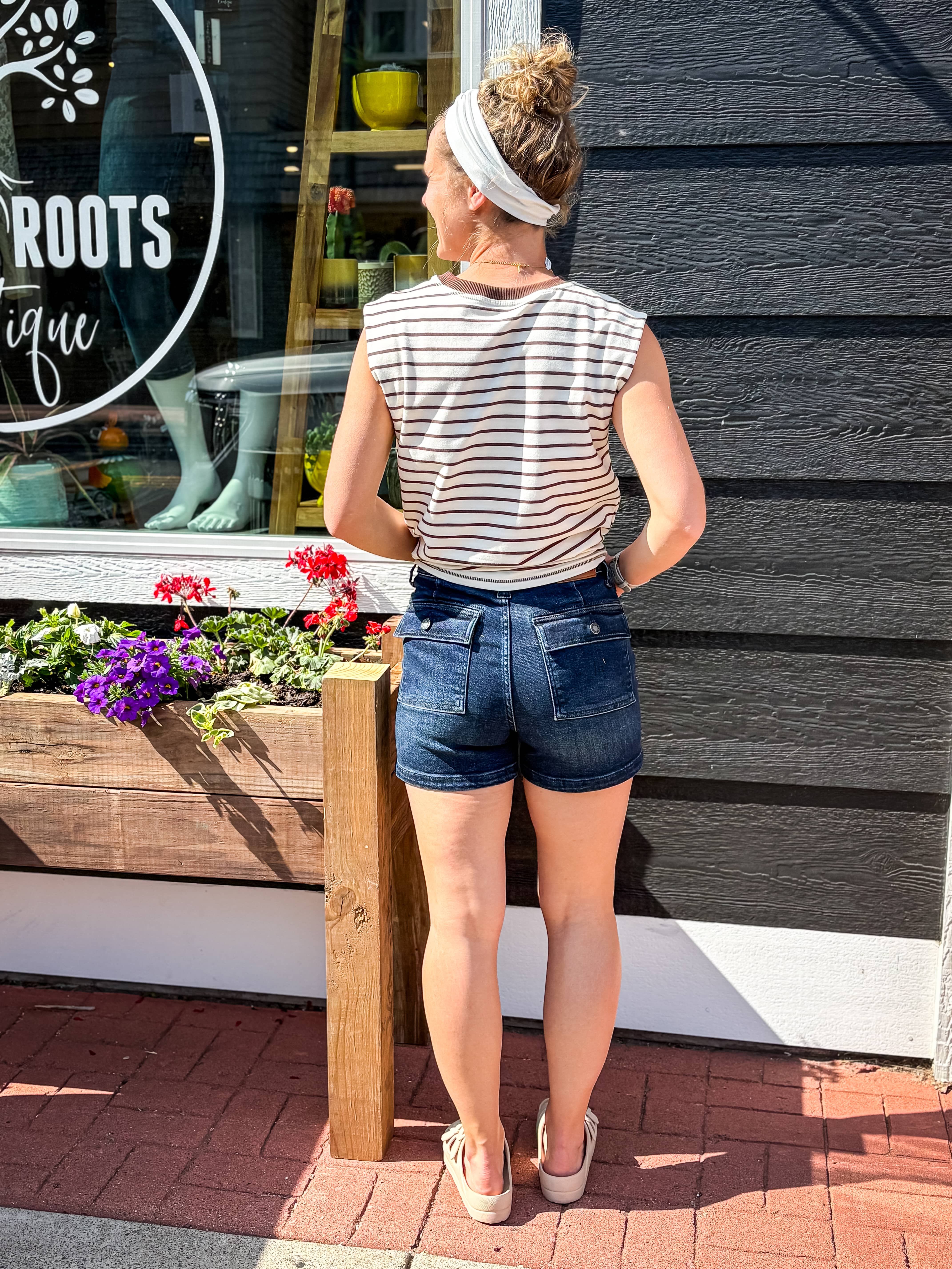 Becky Back Flap High Waisted Judy Blue Shorts