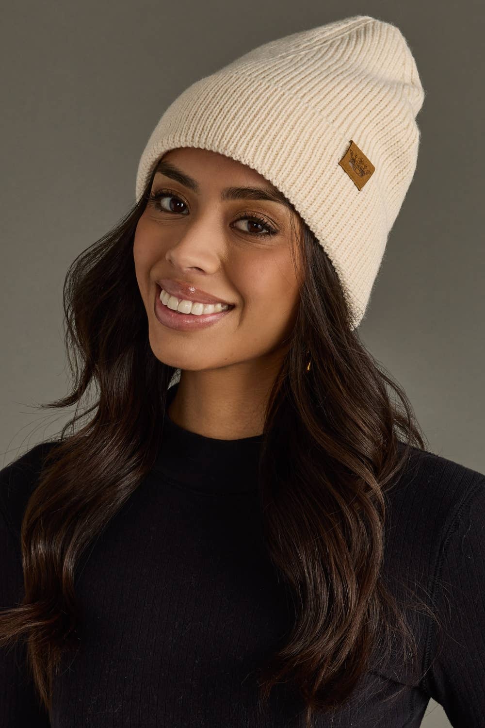 Beige Knit Beanie