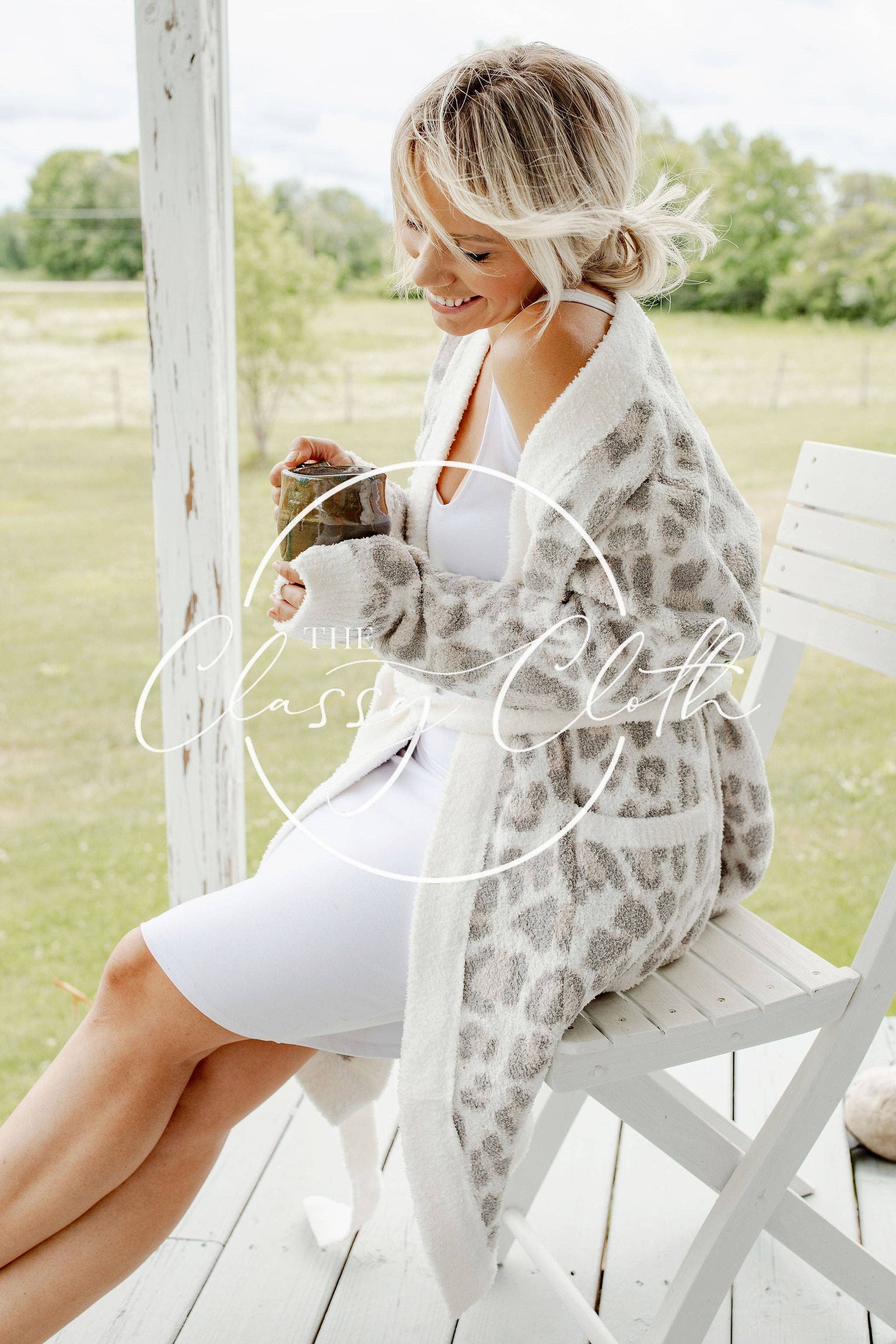 Beige Leopard Luxe Robe