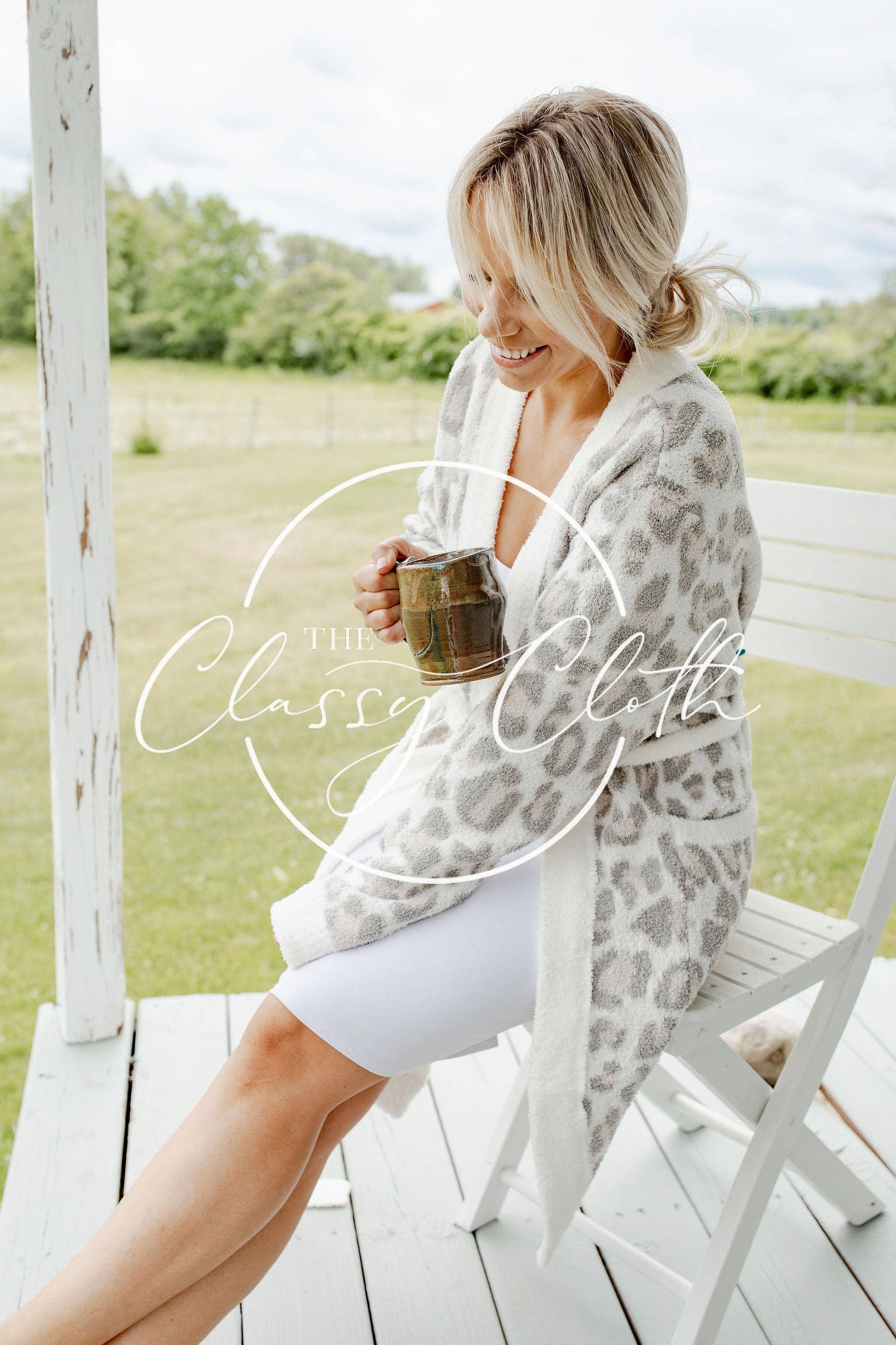 Beige Leopard Luxe Robe