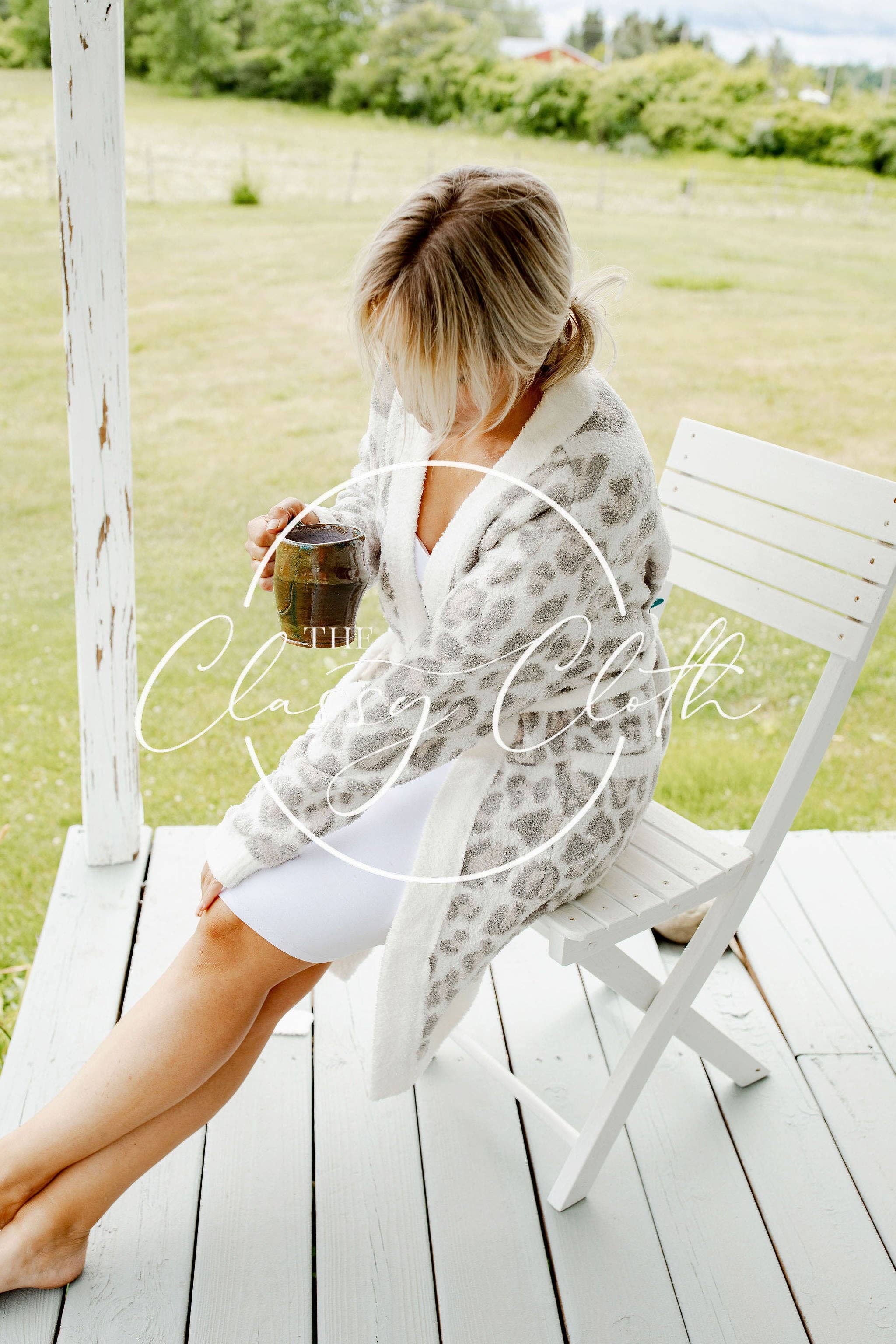 Beige Leopard Luxe Robe