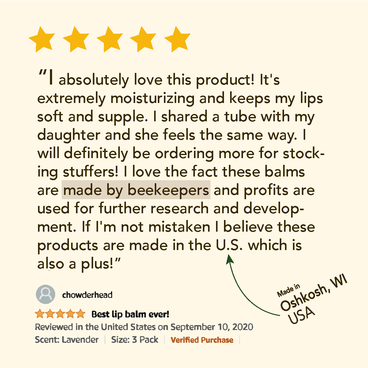 Bee Bella Chapstick Bella Bee Natural Beeswax Lip Balm