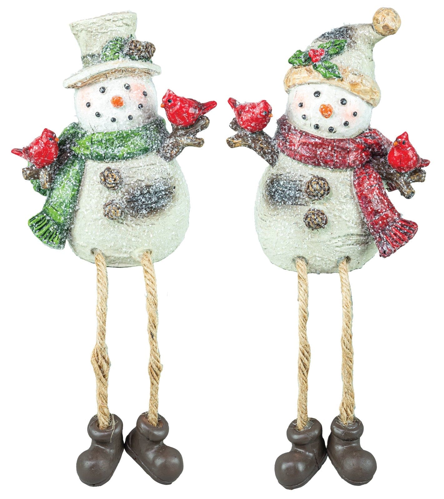Hannah's Seasonal Decor Birch Snowman Dangle Leg