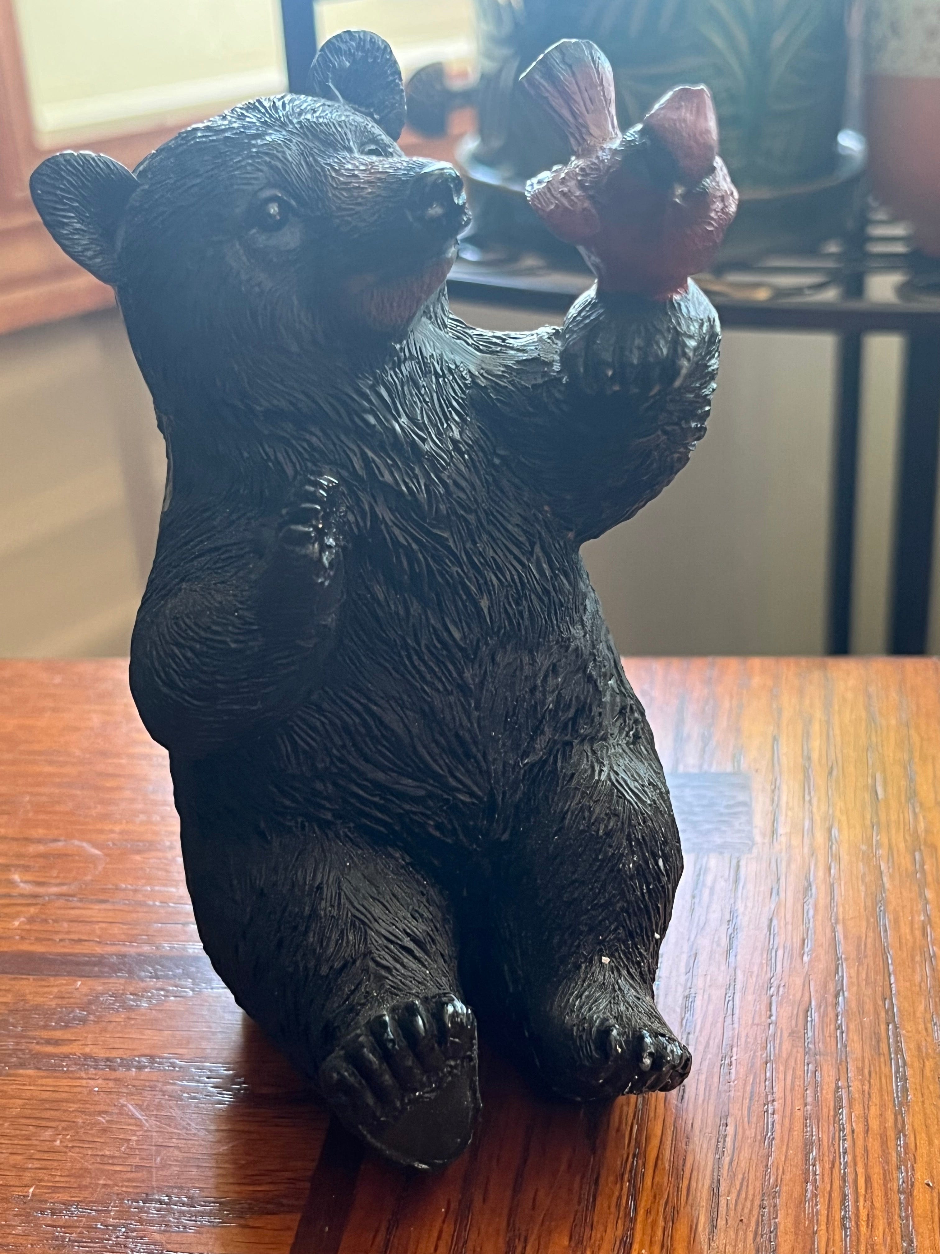 Black Bear with Cardinal