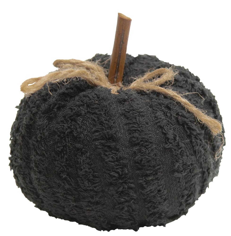 Black Chenille Stuffed Pumpkin 3