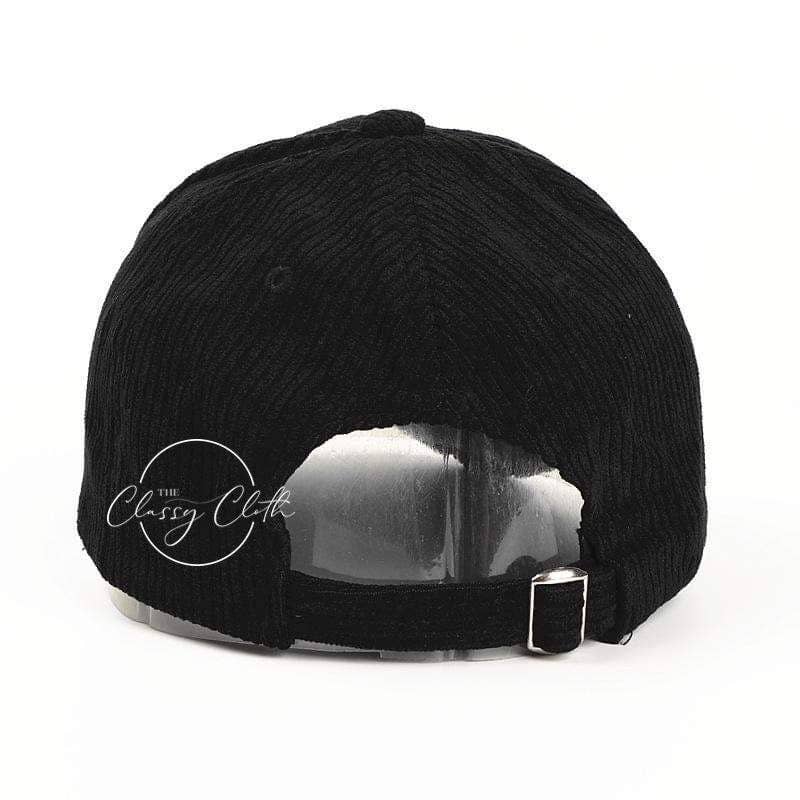 Black Corduroy Baseball Hat