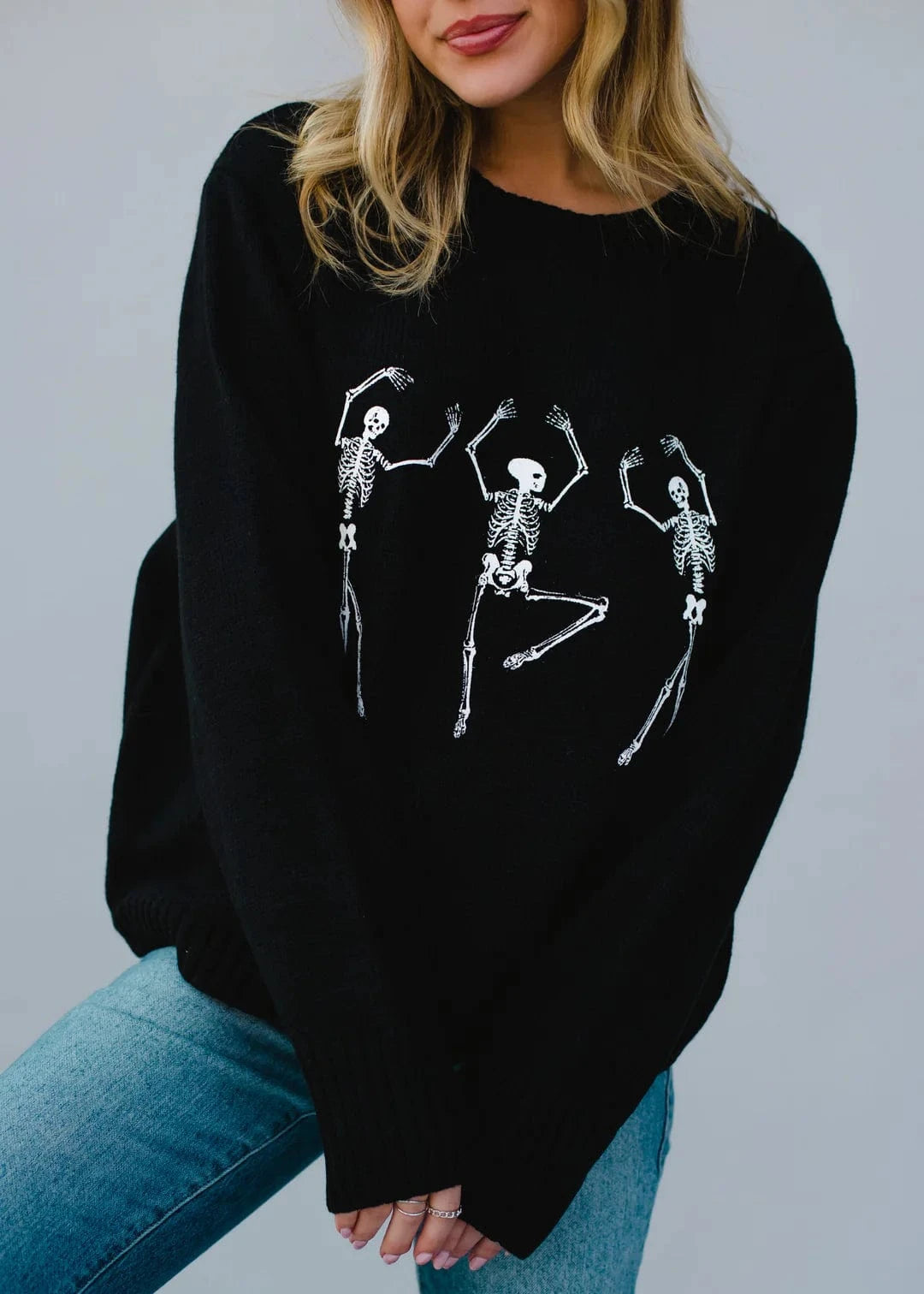 Black Dancing Skeleton Sweater