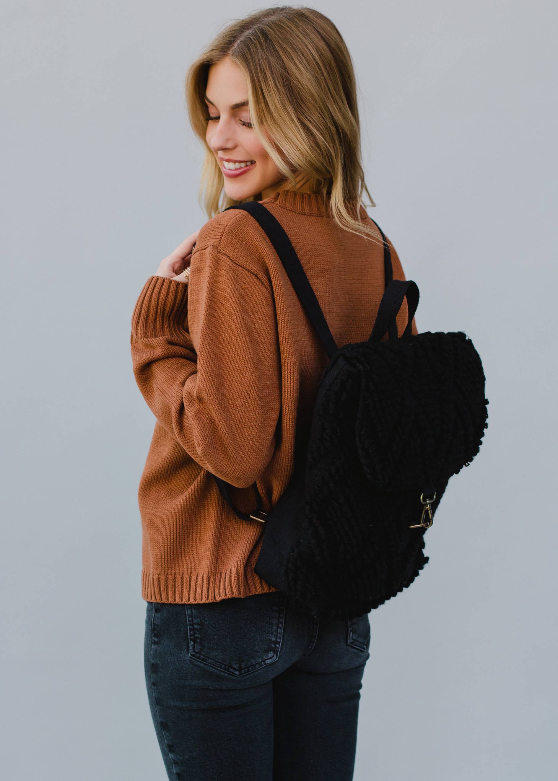 Black Diamond Pattern Backpack