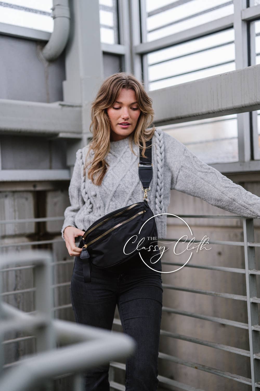 Black Farah Fanny Pack Shoulder Sling Bag