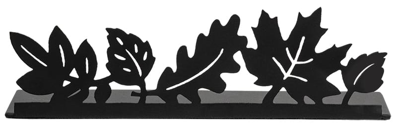 MJJ #8 (Melissa) Candle Plate Black Metal Fall Leaves Candle Plate