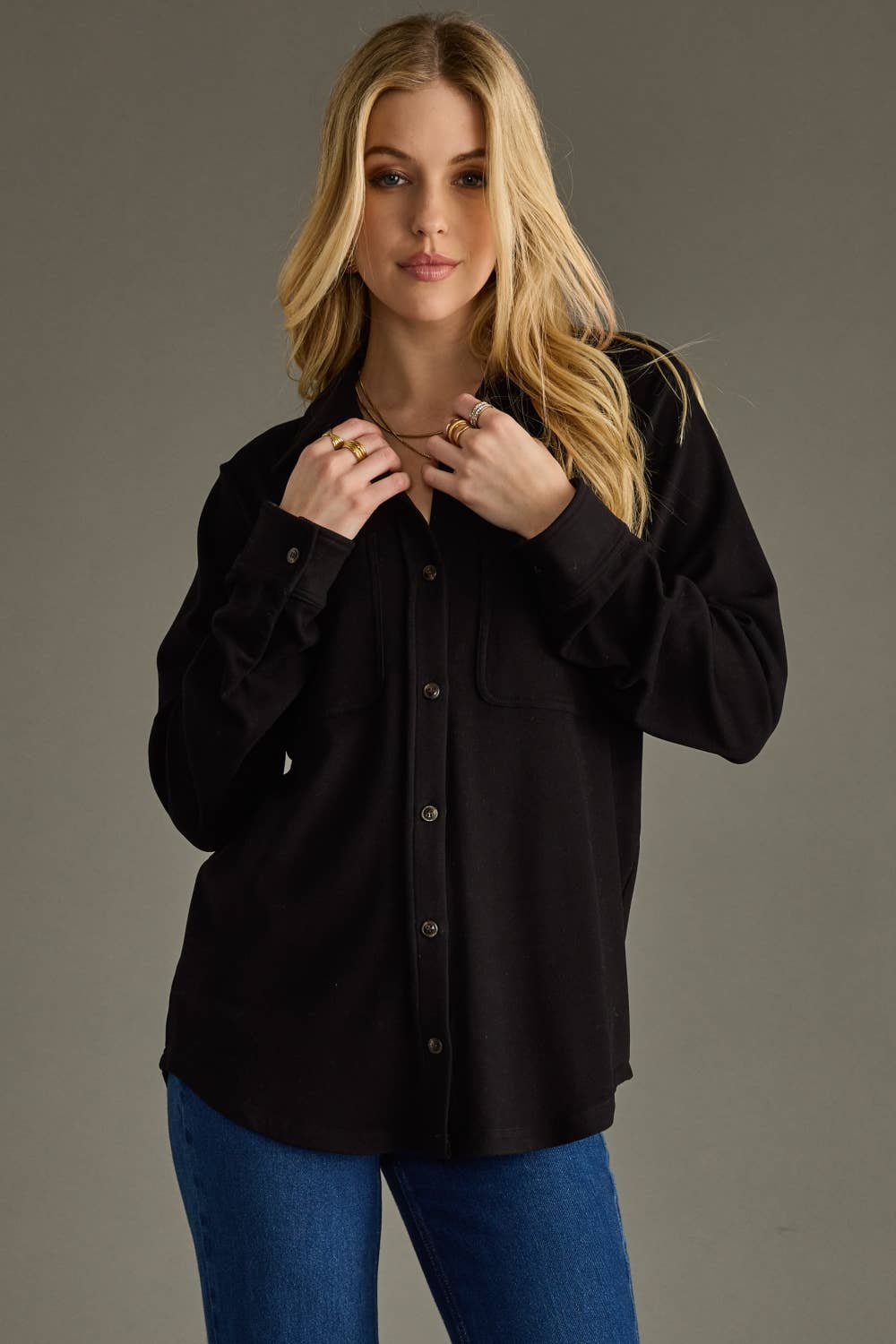 Black Super Soft Button Up Shirt
