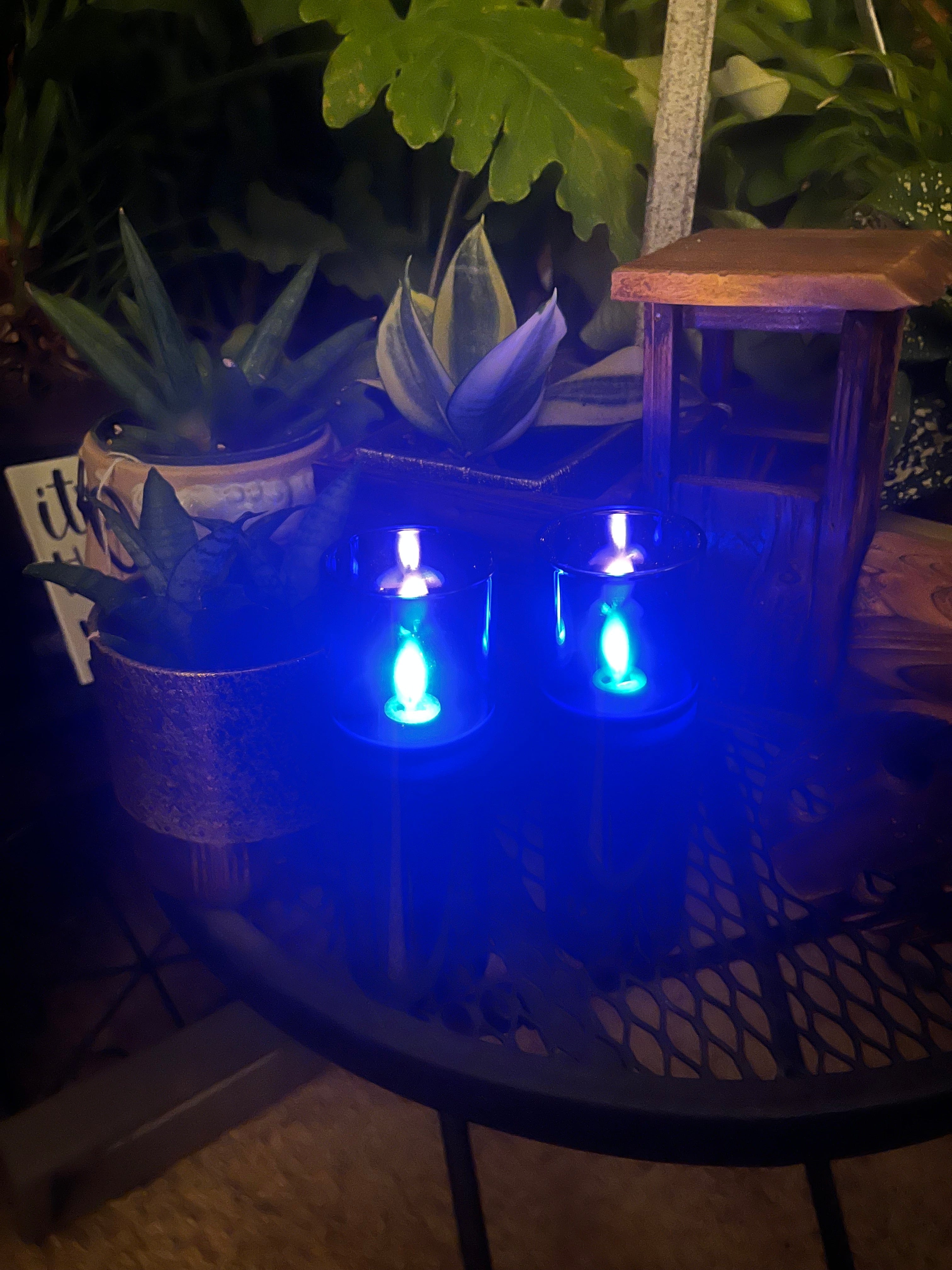 Blue Flameless Candle