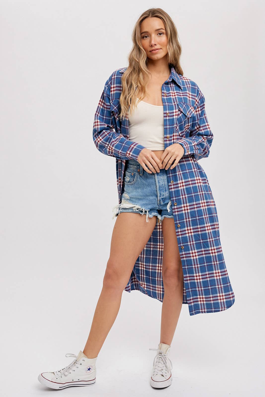 Blue Longline Flannel