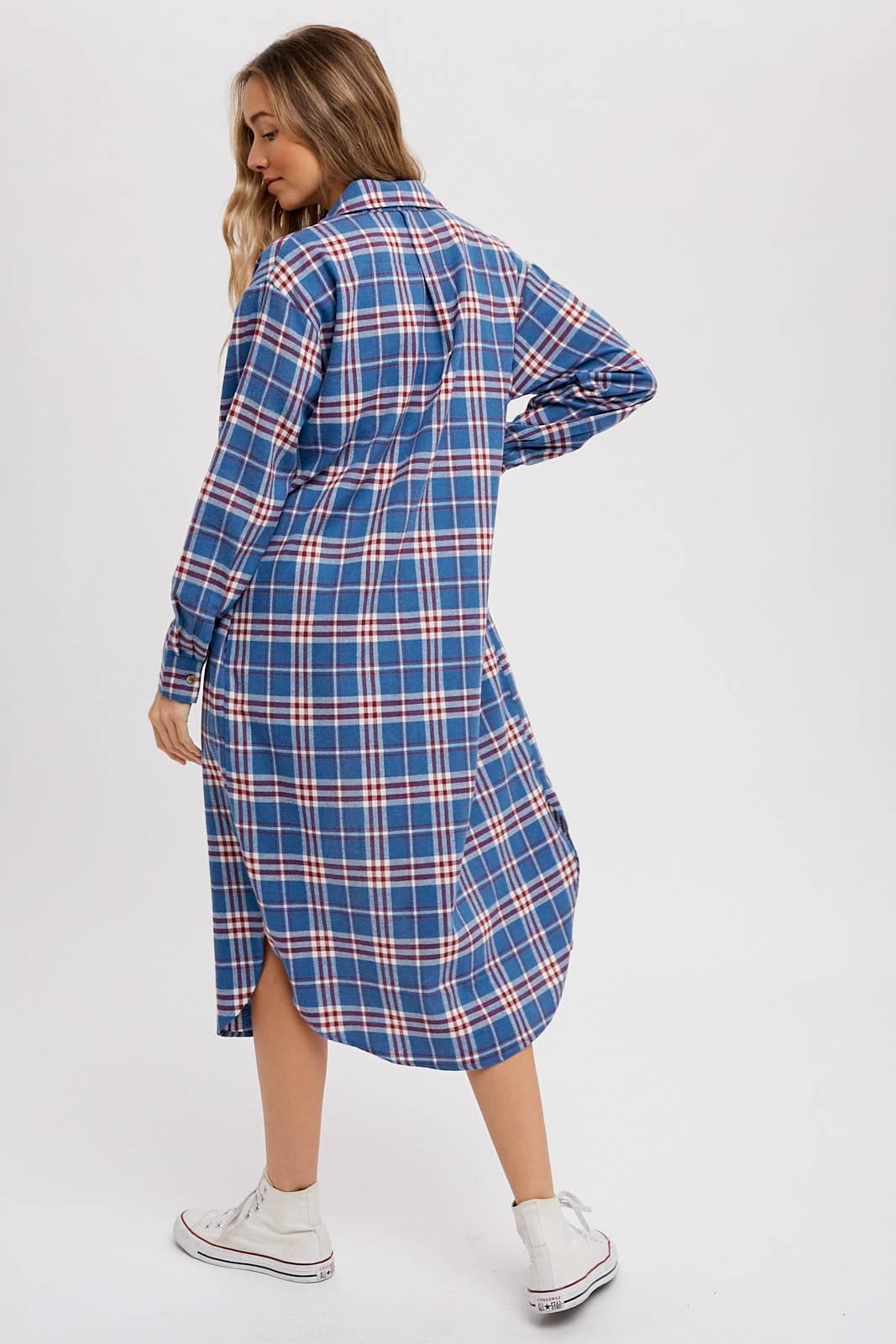 Bluivy Flannel Blue Longline Flannel