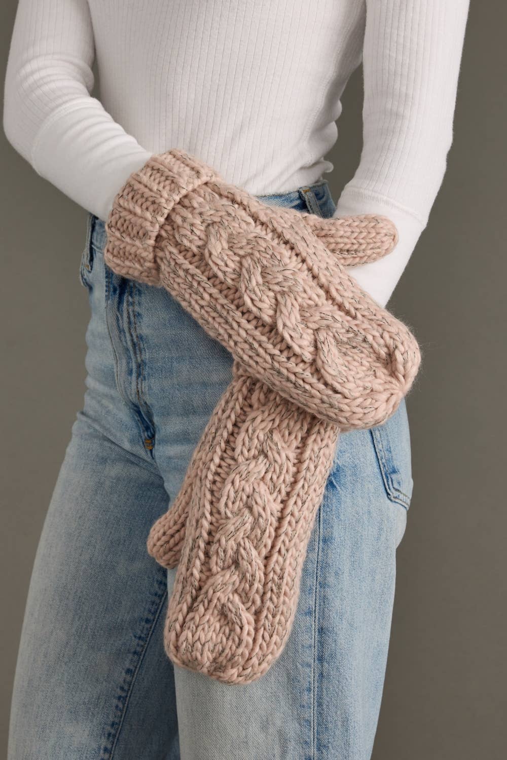 Panache Apparel Co. Mittens Blush Cable Knit Mittens