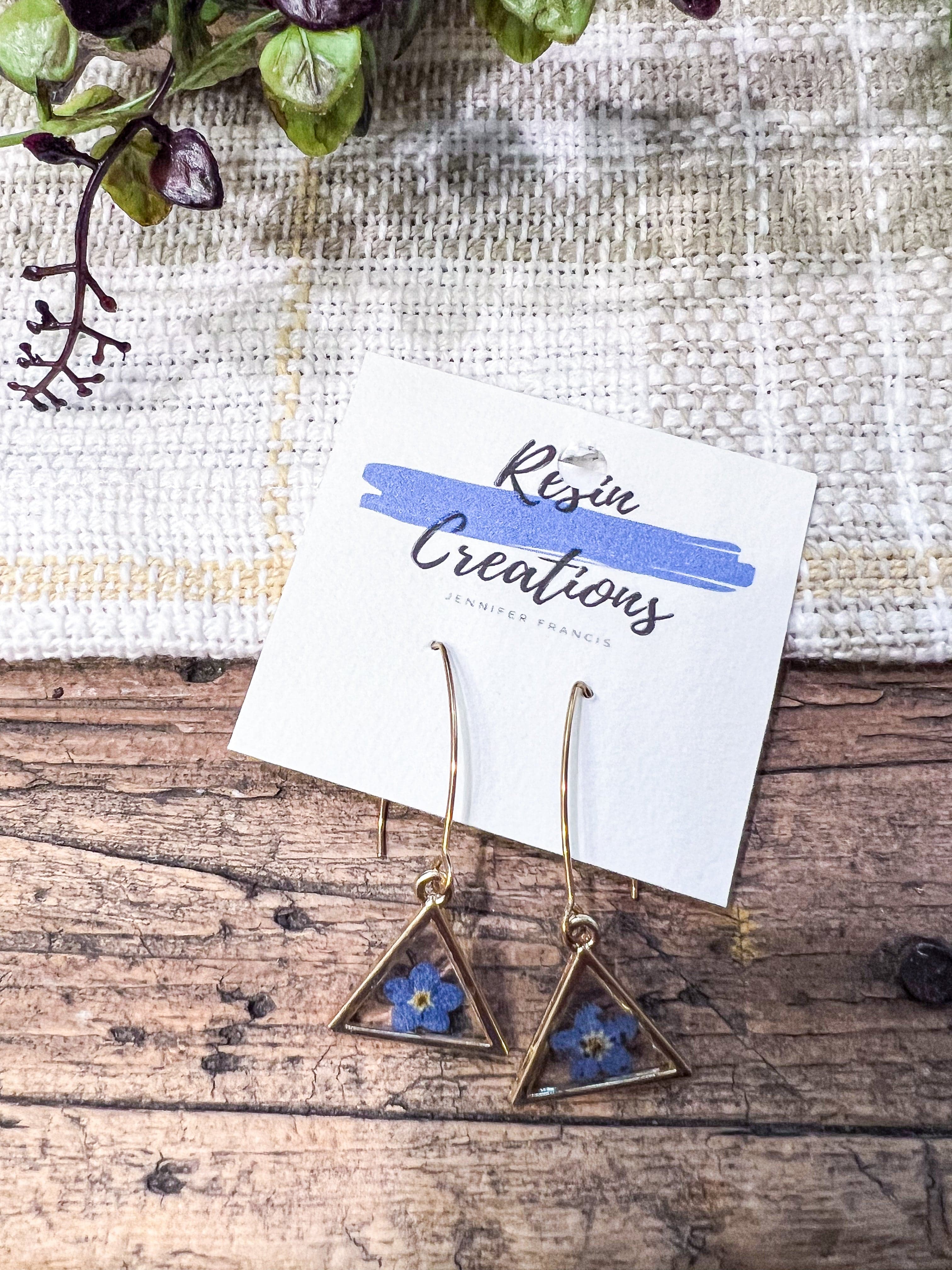 Boho Triangle Resin Earrings