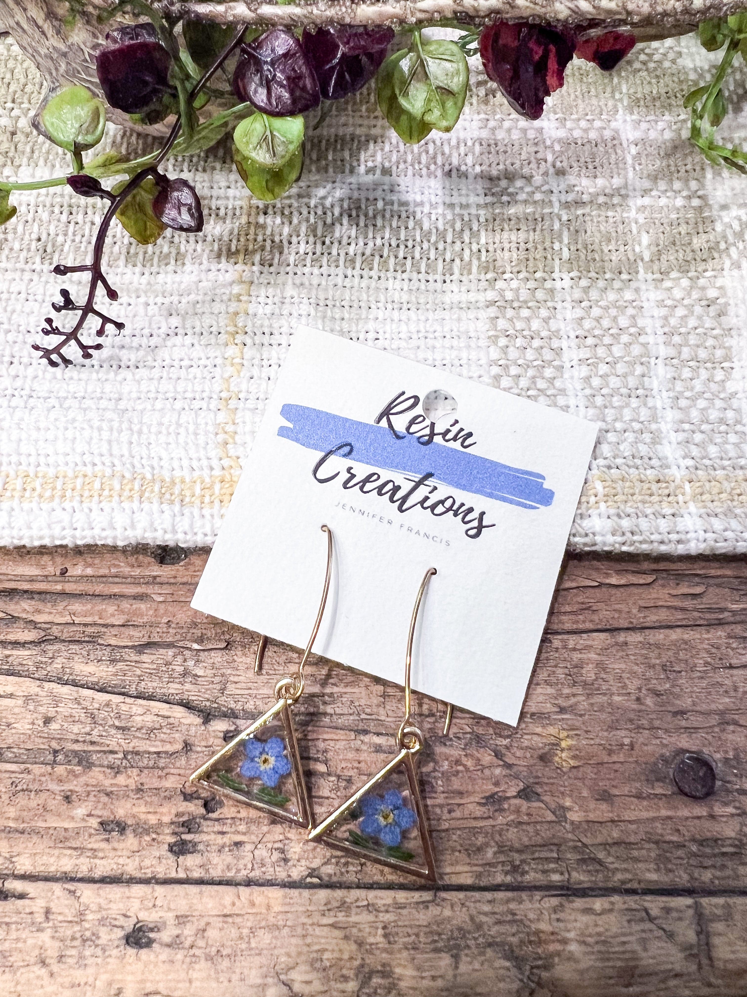 Boho Triangle Resin Earrings