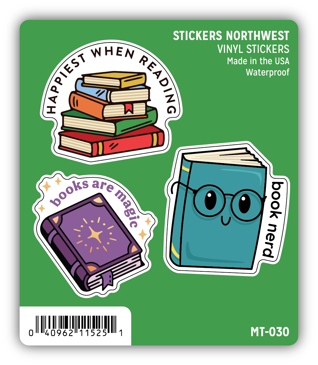 Book Lover Mini Vinyl Sticker Trio