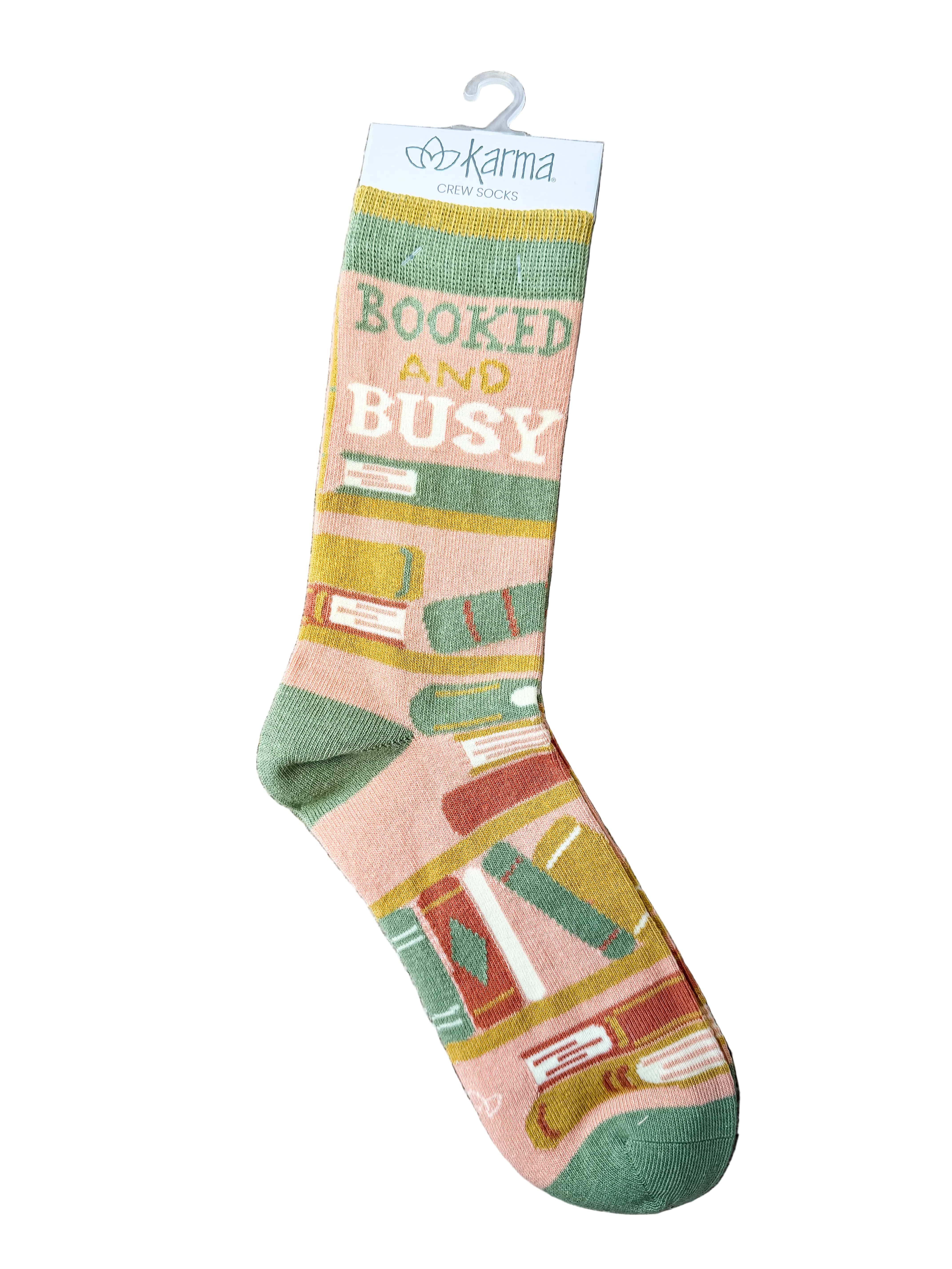 Karma Socks Booked & Busy Crew Socks