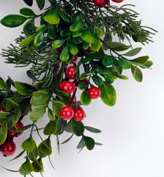 Wills Seasonal Decor Boxwood Berry Candle Ring