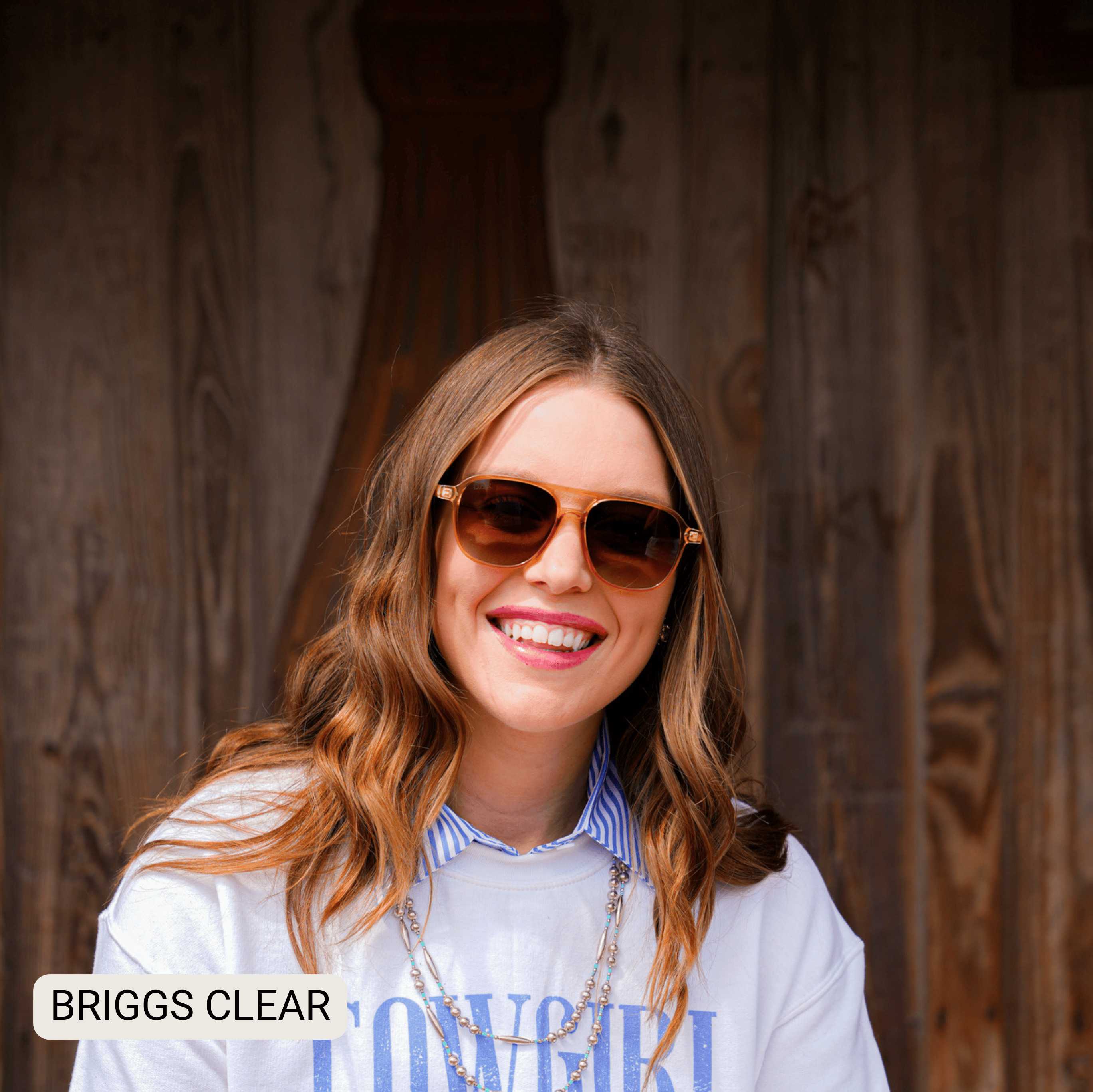 Briggs Clear Women's Polarized Aviator Sunglasses