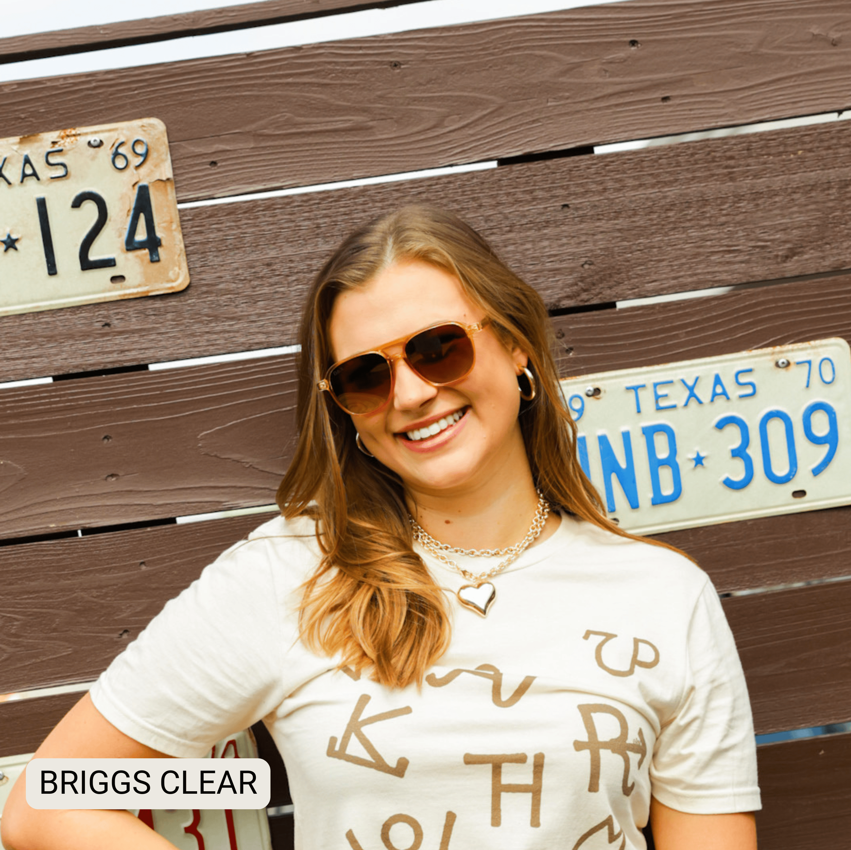 Briggs Clear Women's Polarized Aviator Sunglasses